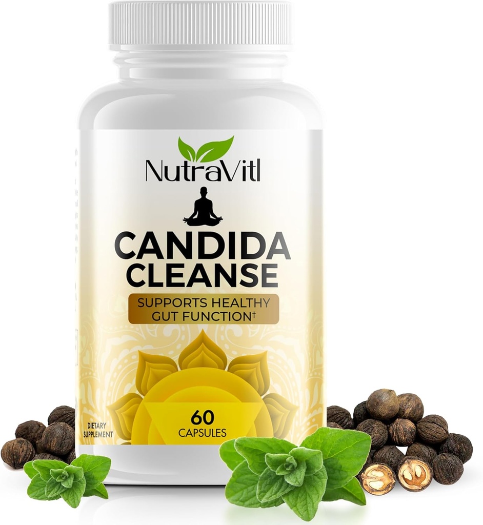 Candida Cleanse (60 Kapseln) Advanced Intestinal Overgrowth Detox - Includes Oregano Leaf, Wormwood, Black Walnut - Fördert Verdauungsgesundheit & Regelmäßigkeit für Frauen und Männer