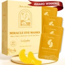 LE GUSHE Patchs d'or sous les yeux pour Yeux Puffy et Cercles foncés (30 paires) - Masques de collagène hydratant sous les yeux avec Mucin d'escargot - Traitement apaisant des yeux Puffy pour les femmes et les hommes - Cadeaux de demoiselle d'honneur