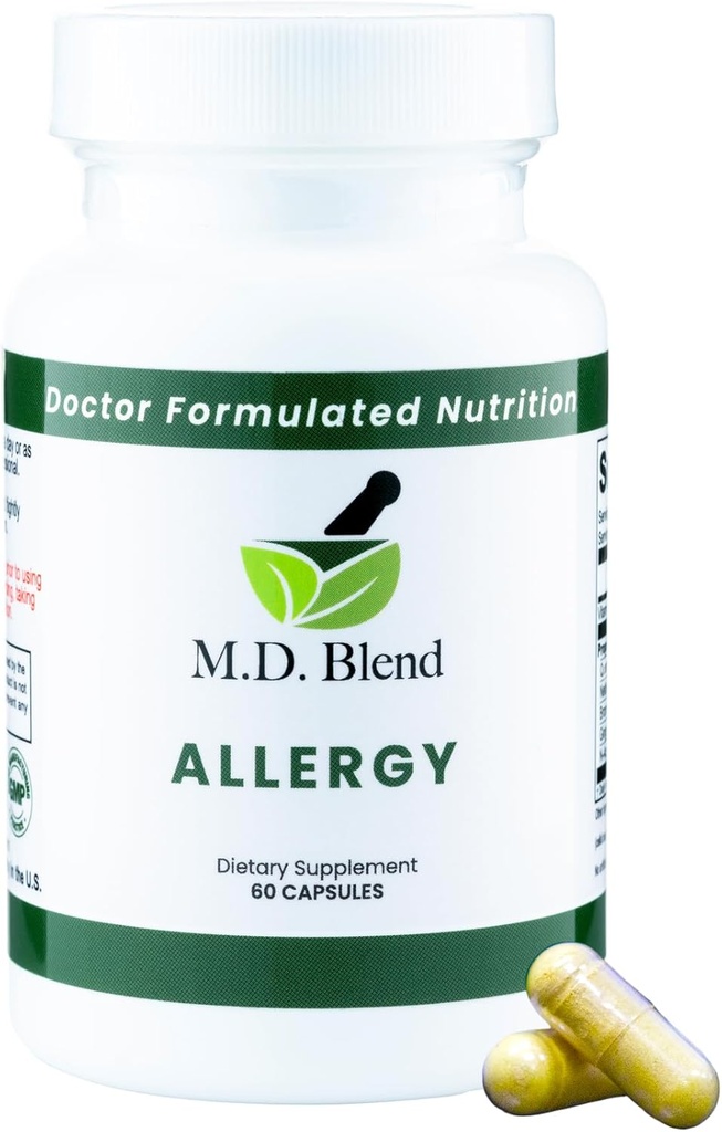 Allergy - Umfassende Unterstützung für saisonale Allergien & Respiratory Wellness - Natürliche Inhaltsstoffe - Quercetin, Nettle Root, Bromelain, N-Acetyl L-Cystein - 60 Kapseln