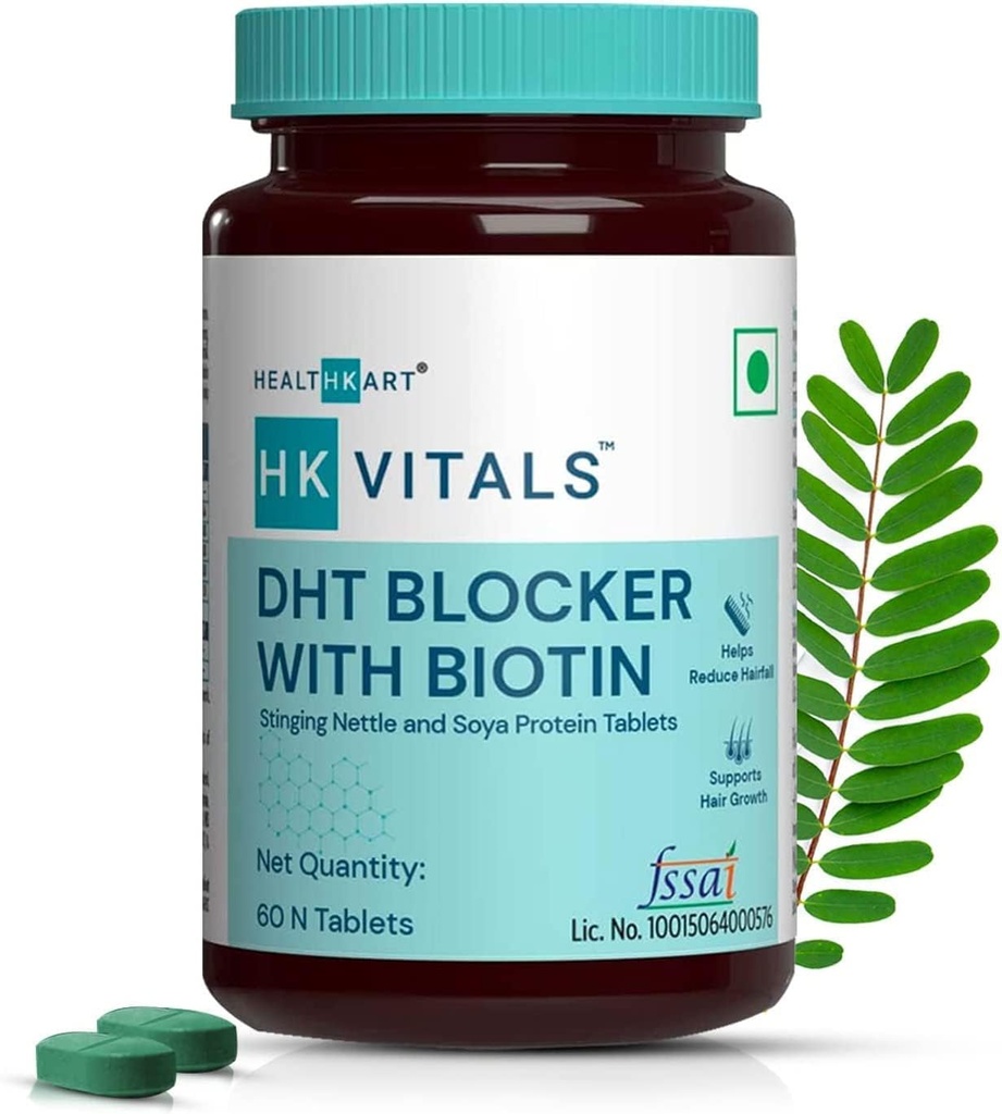 QURA DHT Blocker mit Biotin, Sting Nettle und SOYA Protein, hilft Haarausfall zu reduzieren, stimuliert Haarwachstum, Packung von 60 Tabletten