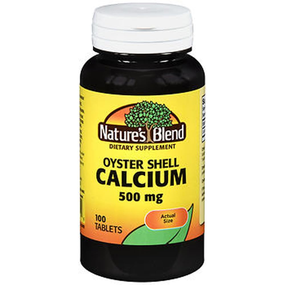 Mélange naturel Oyster Shell Calcium 500 mg Comprimés - 100 ct, boîte de 3