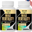 Fertilitätsergänzungsmittel für Männer, männliche pränatale Vitamine -Optimale Spermienzahl, Beweglichkeit und Stärke, 2000MG Mens Fertilitätsergänzungen mit Maca Wurzel für Empfängnis - Packungen von 2