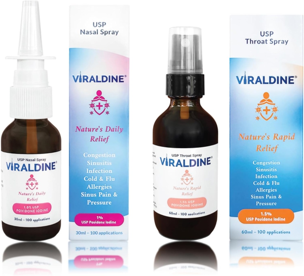 Immune Health Bundle, 1% Nasal Spray & 1,5% Throat Spray, Entworfen für Throat & Sinus Relief