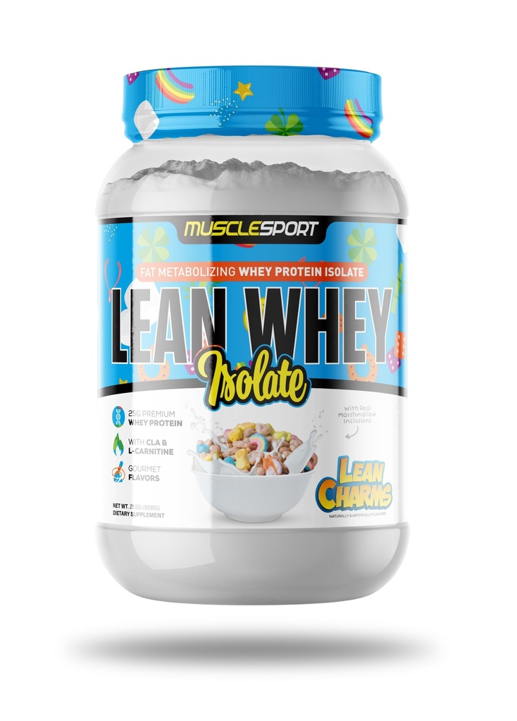 Musclesport Lean Whey RevolutionTM Protein Powder - Whey Protein Isolate - Low Calorie, Low Carb, Low Fat, Incredible Flavors - 25g Protein pro Scoop (2lb, Lean Charms)