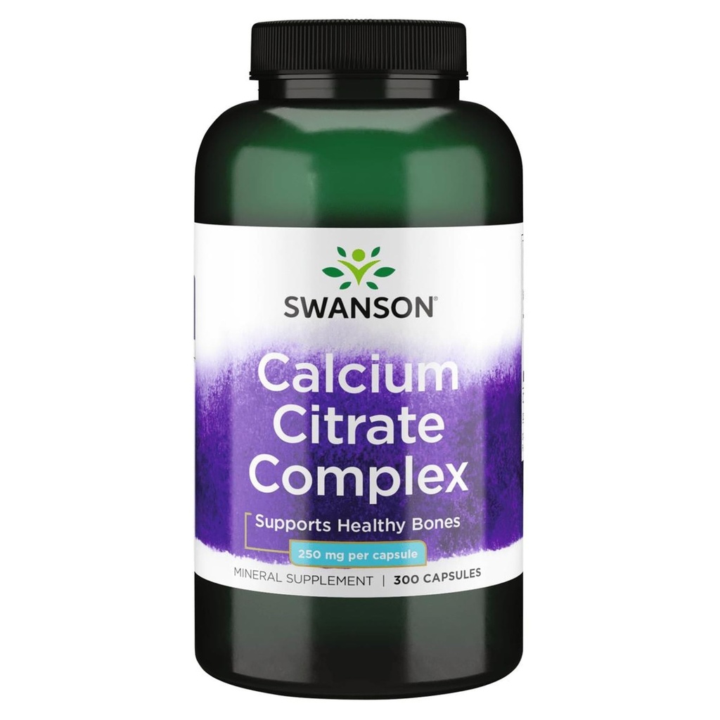 Swanson Calcium Citrate Complex Muskel Knochen Gesundheit Unterstützung Mineralische Ergänzung 300 Kapseln