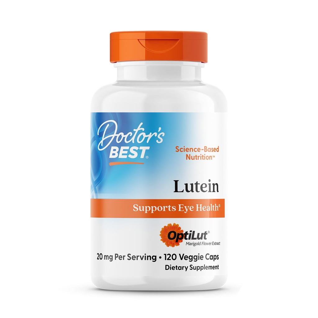 Ärzte Beste Lutein mit OptiLut, unterstützt Augengesundheit, Non-GMO, Glutenfrei, Sojafrei, Vegan 120 Veggie Caps