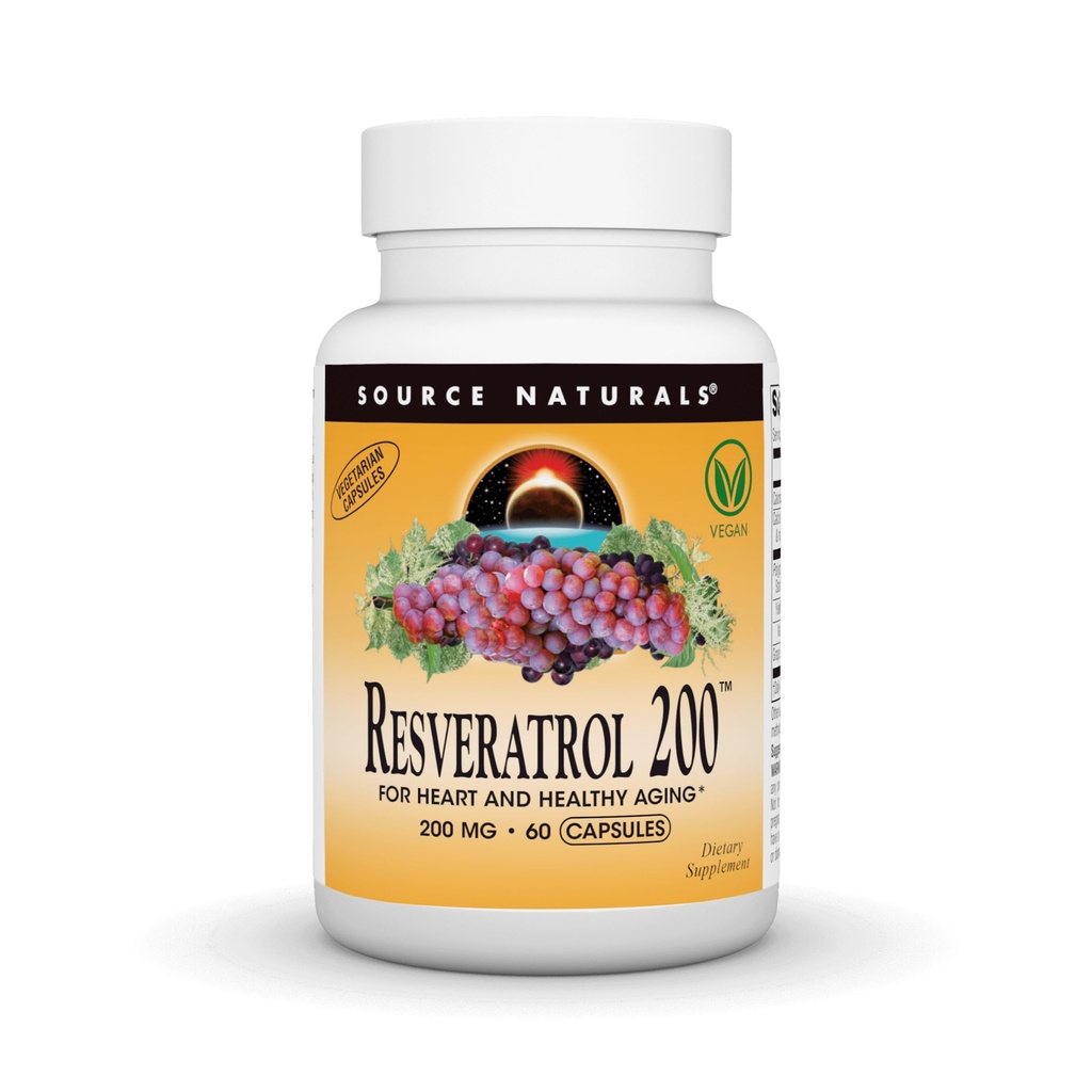 Quelle Naturals Resveratrol, für Herz und gesundes Altern* - 200 mg- 60 vegetarische Kapseln