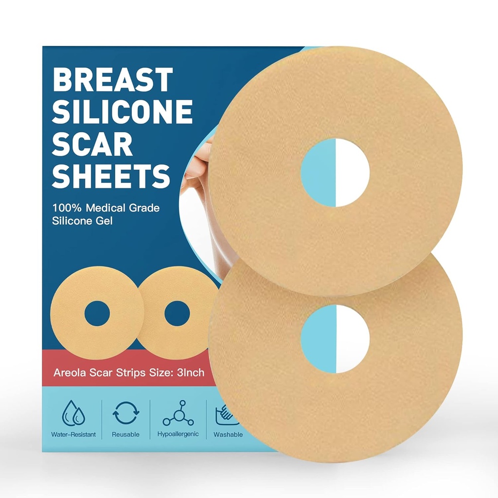 Brust-Silikon Schal Blatt Tape, Silikon Narben-Entfernungsplatten für Brust 6 Pack, Brustreduzierung nach Chirurgie für Narben, Brustvergrößerung Postchirurgie Zubehör für Narbenbehandlung