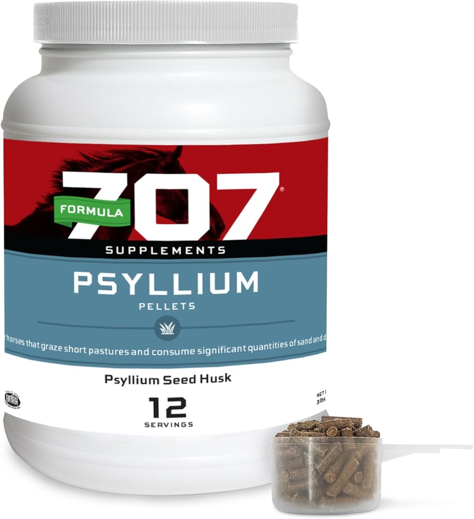 Formula 707 Psyllium Pellets Equine Supplement (3lb Jar - 12 Day Supply)