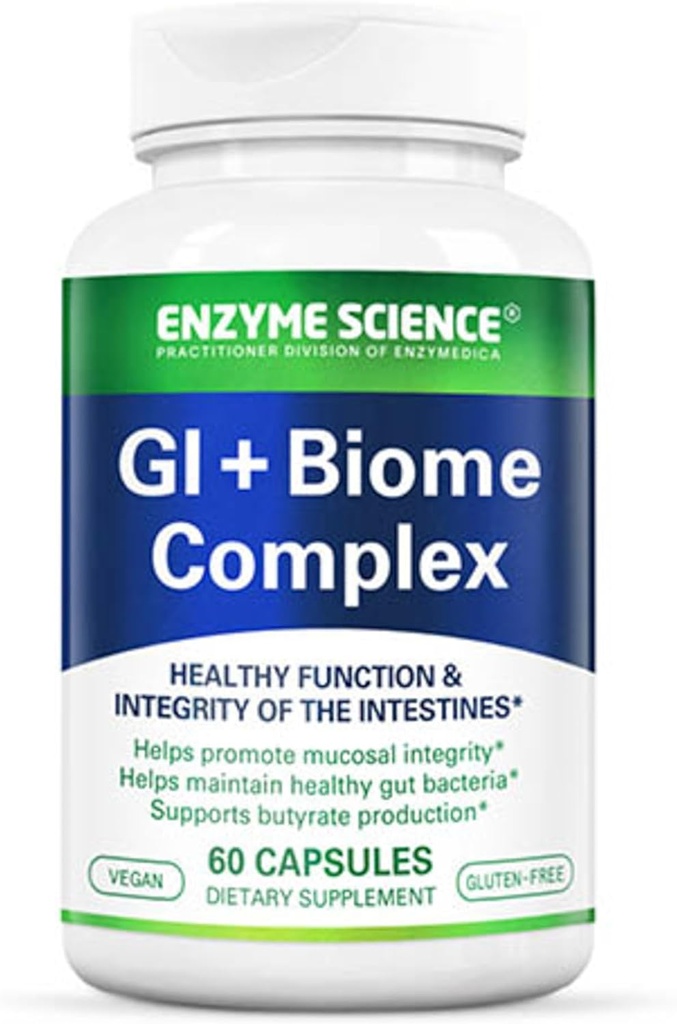 Enzym Science GI + Biome Complex, Präbiotika für Gutgesundheit und Darmhaushalt, 60 Kapseln (30 Portionen)