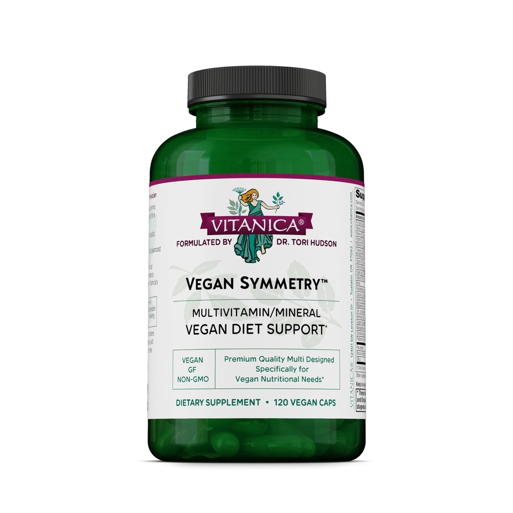 Vitanica Vegan Symmetrie, Non-GMO Vegan Multivitamin für Damen, Bügeleisen frei, Glutenfrei, 120 Kapseln