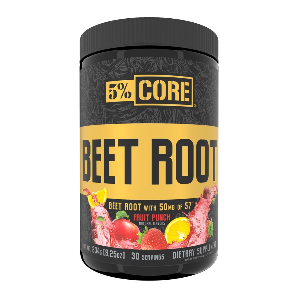 5% Nutrition Organic Core Beet Racine de betterave à oxyde nitrique Beet Racine Poudre de pré-entraînement Additif.