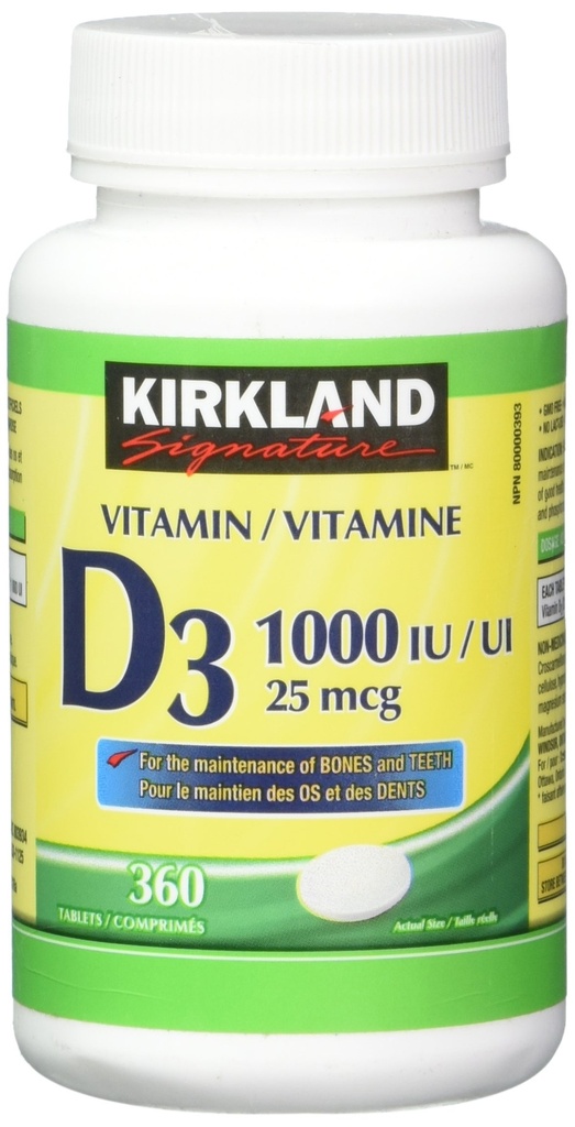 Kirkland Signatur Vitamin D3 1000 IU, 360 Tabletten