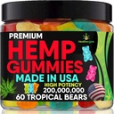 Hanfgummis für Nacht, Gummy Bear Edibles, Erholung und Relax,Sleep Support, High Potency Omega Oil für Nap-Made in USA