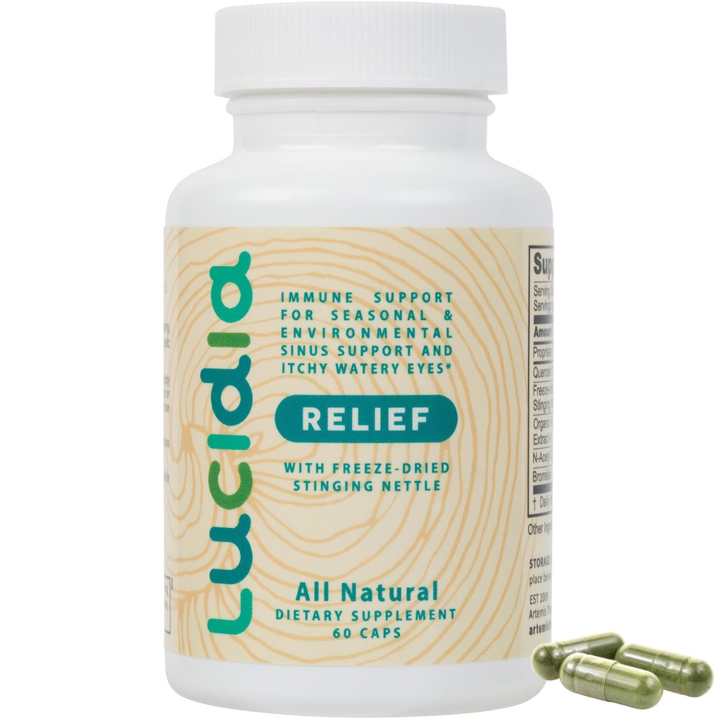 Lucidia Quercetin mit NAC, Bromelain, Reishi & Stinging Nettle - Immununterstützung & Seasonal Wellness - Praktizierende Formuliert, Non-Drowsy Supplement, 60 Kapseln