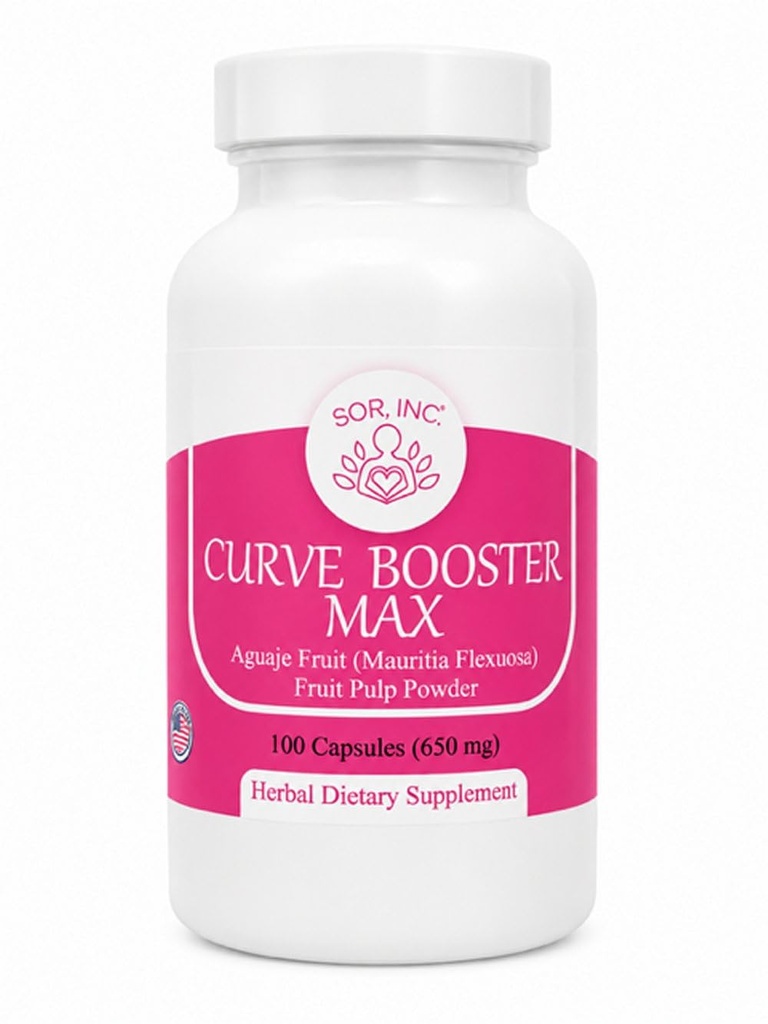 Curve Booster Max Pure Aguaje Capsules pour Femmes et Transgender 650 mg USA Made