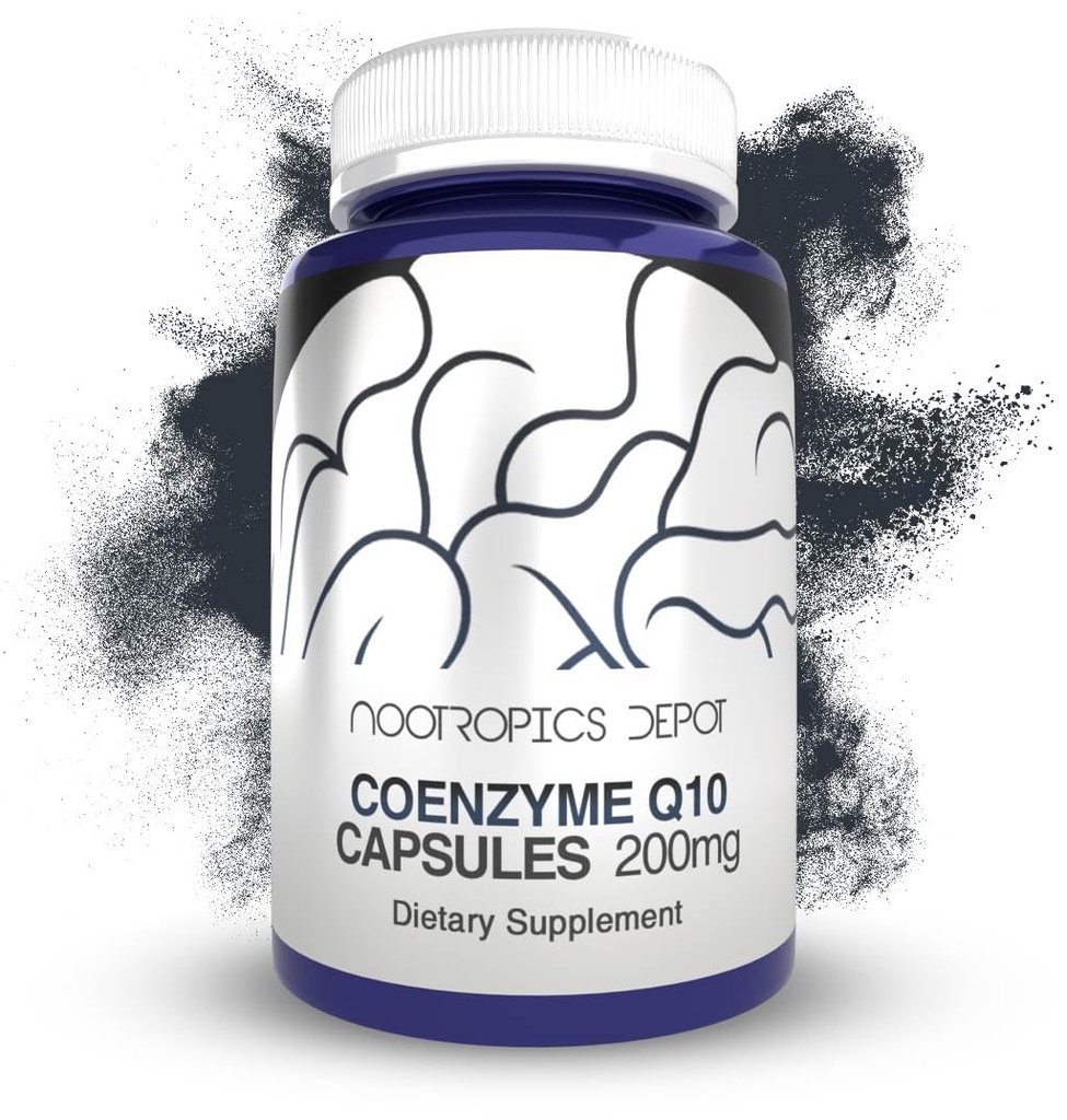 Nootropics Depot CoEnzyme Q10 Capsules $ 200mg $ Ubiquinone $ 60 Compte $ Énergie, fonctions cognitives et cellulaires