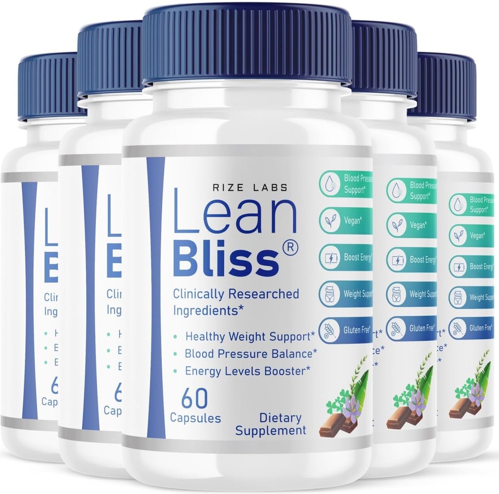 (5 Pack) Lean Bliss Weight Loss Pills, Lean Bliss Fat Burning Formel, LeanBliss Advanced Metabolism Kapseln für natürliches Gewicht Management & Blut Unterstützung, LeanBliss Nahrungsergänzung (300 Kapseln)