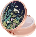 Rouidr Pill Box, 3 Compartment Medicine Pill Case, Small Metal Travel Medicine Box für Geldbörse & Tasche, Rose Gold, Dandelion