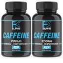 FXSUPPS Koffein 200 mg Pillen (2-Pack, 400 Kapseln) – Fast-Acting Energy Support Supplement für Männer und Frauen | Unterstützt Alertness, Fokus & Stoffwechsel