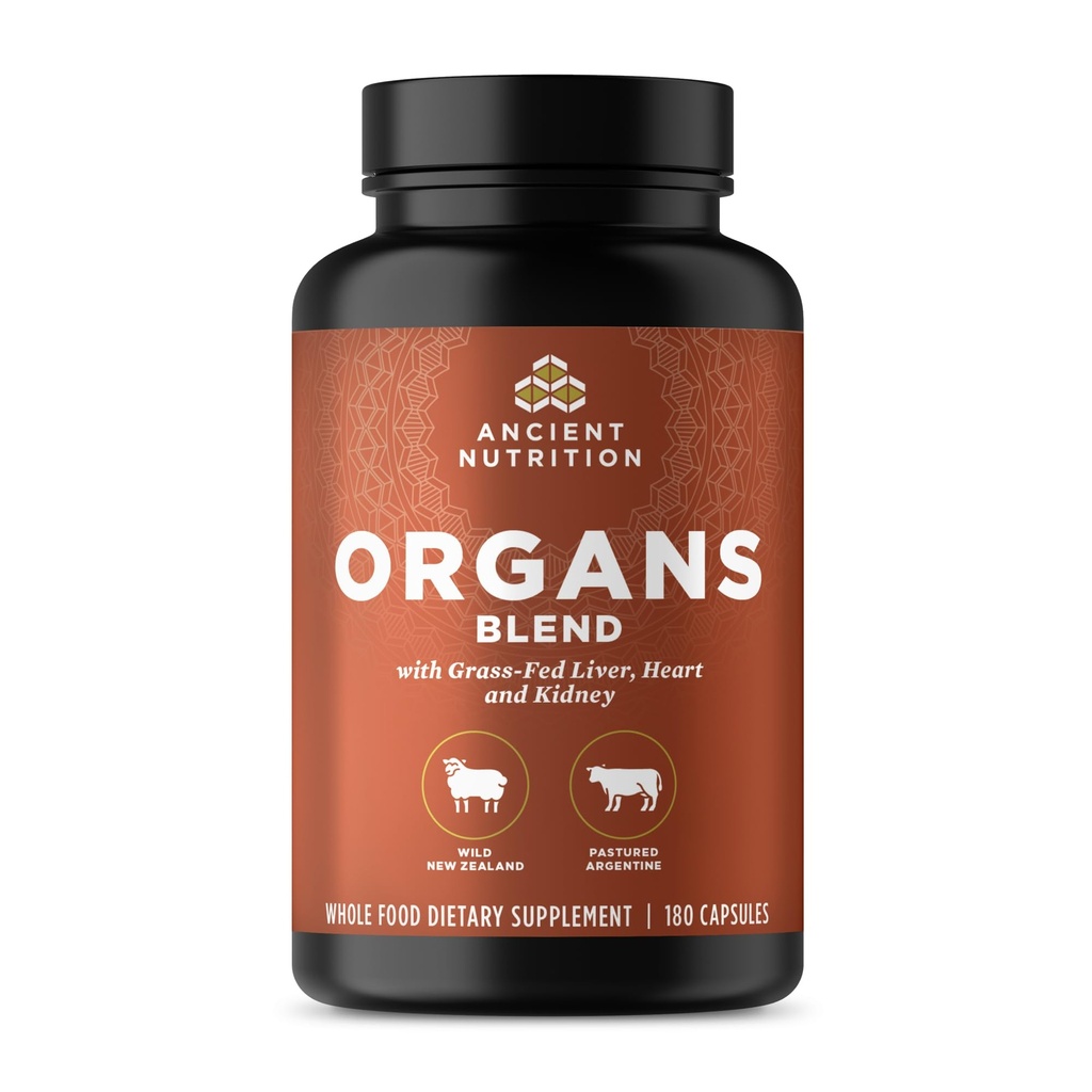 Antike Nahrungsergänzungsmittel, Gras-Fed und Wild-Orgel-Komplex Kapseln, Leber, Herz, Niere unterstützt Organ, kognitive und Immunsystem Gesundheit, 180 Ct