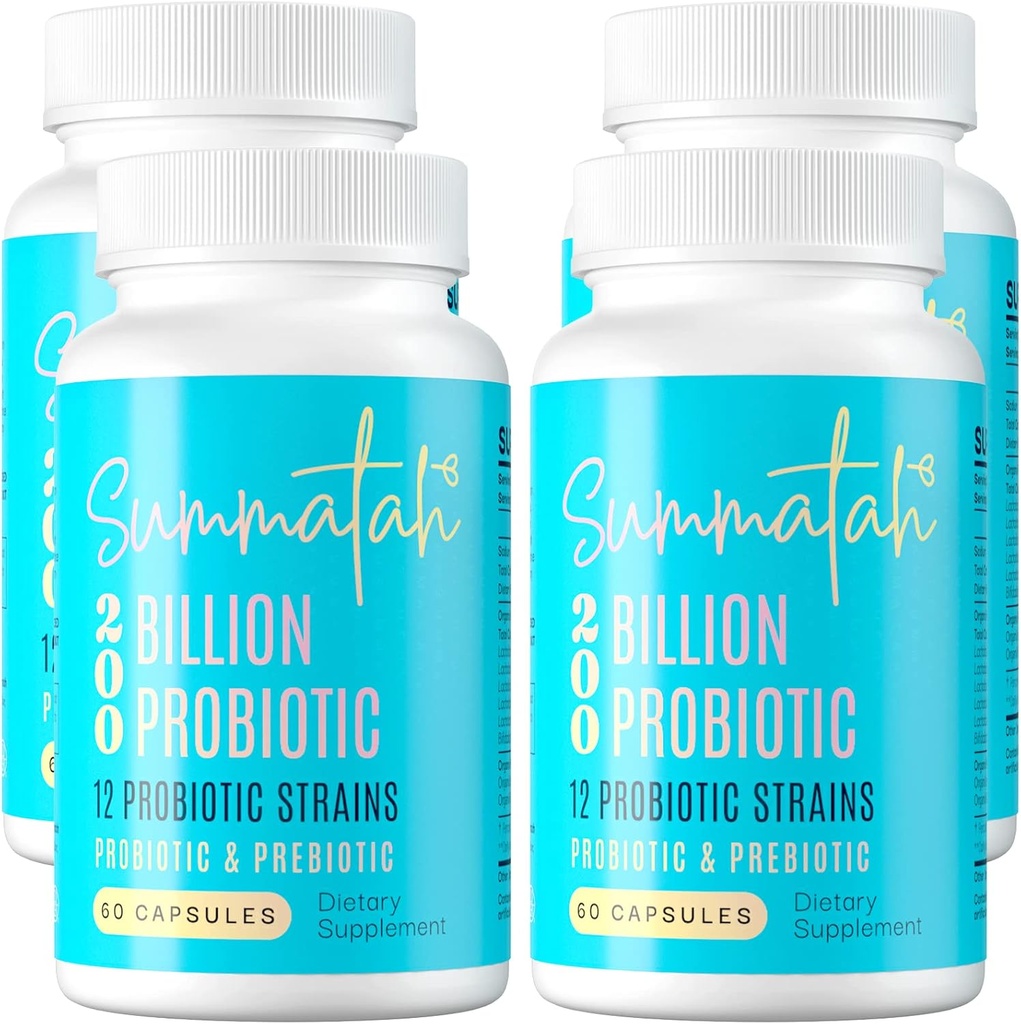 200 Billion CFU Probiotics - Probiotika für Frauen und Männer, 12 Probiotische Strainen mit präbiotischen, für Immundiges Verdauungsgut Gesundheit Bloating & Gas, Regal Stabil - 240 Tage Versorgung