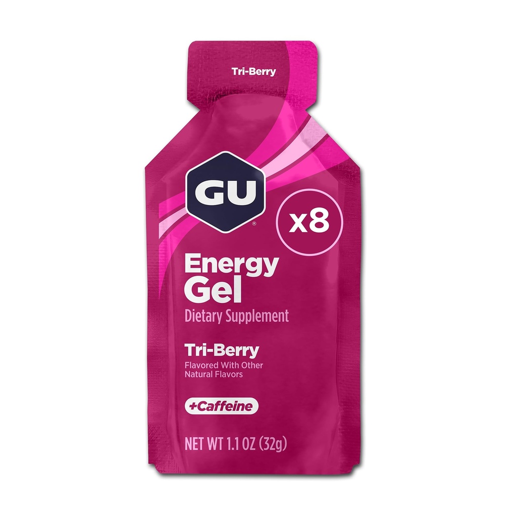 GU Energy Original Sports Nutrition Gel d'énergie, 8-Count, Tri-Berry