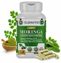 Moringa Kapseln, reines Blattpulver, grüne Superfood, Energie, Stoffwechsel, & Immununterstützung, Non-GMO, Vegan, Gluten-Free - 120 Kapseln