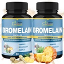 Boîtes biologiques de Cadane 2 60caps de capsules de bromelain, avec Bromelain, Quercetin, Elderberry, Ginger, Echinacea, Ail, Poivre noir