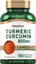Piping Rock Turmeric Curcumin Supplement 800mg | 180 Kapseln | Kräuterextrakt Complex | Non-GMO, Glutenfrei