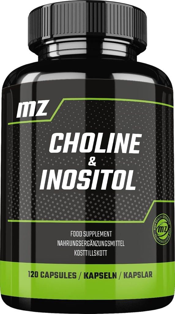 Choline und Inositol 1200 mg pro Servierung - 120 Kapseln - 2 Monate Versorgung - Diät-Ergänzung zur Unterstützung Mind Clarity und Relaxation - von MZ