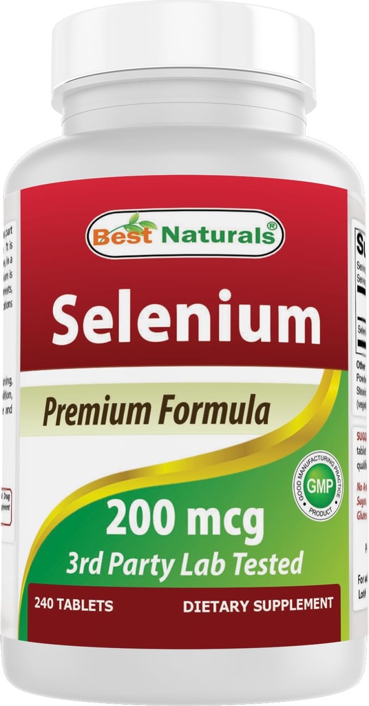 Meilleur Sélénium Naturel 200 mcg Supplément, 240 Compte
