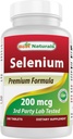 Meilleur Sélénium Naturel 200 mcg Supplément, 240 Compte