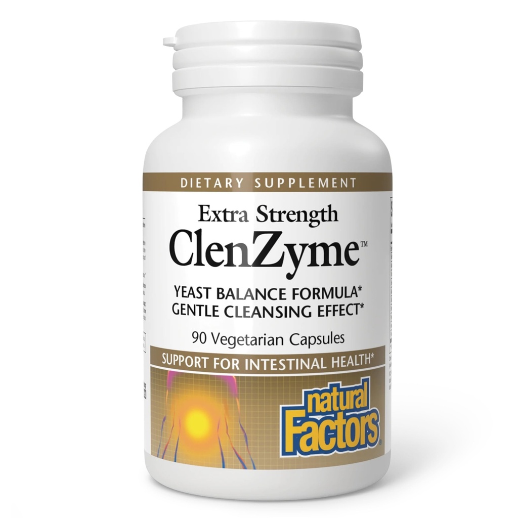 Facteurs naturels, ClenZyme, Formule d'équilibre des levures extra-fort, 90 capsules
