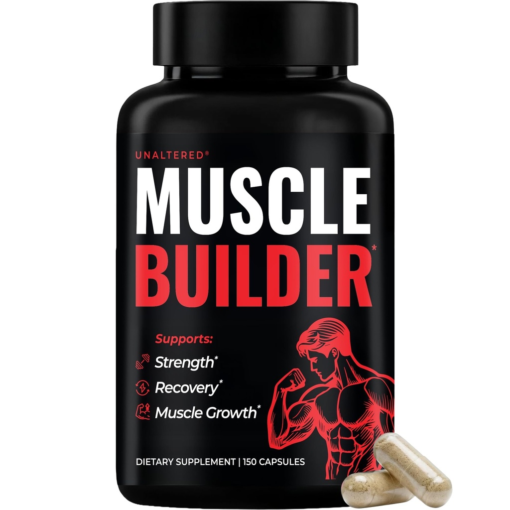 UNALTERED Anabole Muskelaufbau für Männer - Wachstum, Größe, Stärke - Natürliche Muskelaufbau Ergänzung & Energie Booster - Tribulus Terrestris, Ginseng, Vitamin D3, Ashwagandha - 150 Kapseln