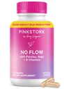 Pink Stork Pas de flux: Sécher le lait maternel avec la sauge, le persil et les vitamines B, essentiels postpartum pour les femmes pour arrêter l'allaitement et diminuer la production de lait, 60 capsules