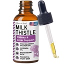 Milk Thistle for Dogs Liver Support - 2 oz Liquid Milk Thistle Supplement für Nieren- und Leberunterstützung - mit Wild Alaskan Lachsöl und Moringa Öl - Made in USA