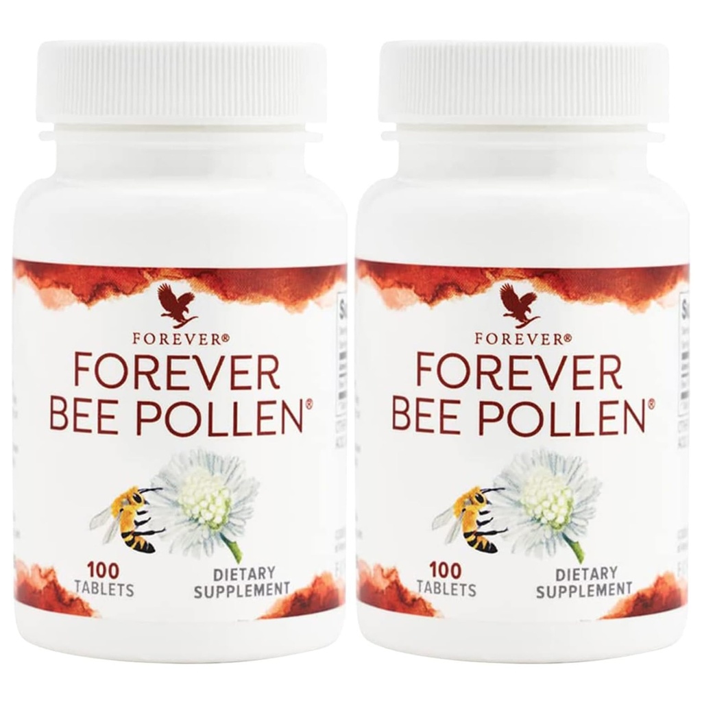 Forever Living - Bee Pollen - Energie und Ernährung mit bioaktiven Verbindungen - Vegetarisch und Glutenfrei - 100 Tabletten (Pack von 2)