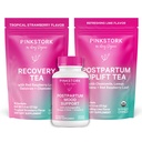 Pink Stork Postpartum Essentials Kit – Hormon Balance, Erholung & Stimmung Unterstützung für neue Mütter – postnatale Vitamine Ashwagandha + Kräutertees für Stress Relief, Energie, Schlaf – Geschenkset – Vegan, Bio