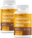 Vitamin E Tocotrienols Supplements 1000mg - Hohe Potenz Liposomal Tocotrienol Kapseln,95% Delta & 5% Gamma Tocotrienols unterstützen Haut,Bone,Antioxidans,120 Softgels