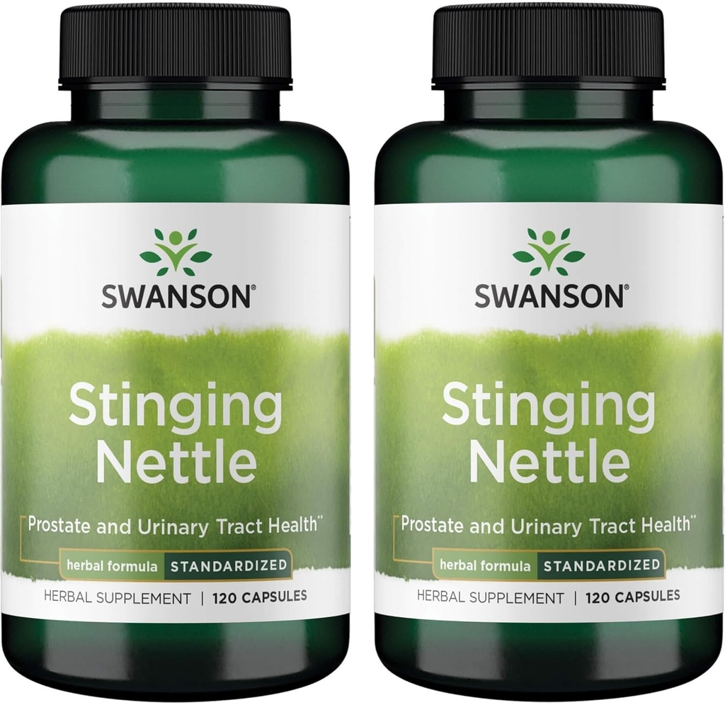 Swanson Sting Nettles - Herbal Supplement Prostata Gesundheit & Urinary Tract Unterstützung - Natürliche Formel Unterstützung von Atmungs-Gesundheit & Fluid Balance - (120 Kapseln) (2 Packung)