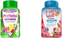 Vitafusion Prénatal Gummy Vitamines, Lémonade aux framboises Aromatisées, Vitamines de grossesse pour femmes et fibre bien supplément sans sucre, pêche, fraise et BlackBerry Aromatisées