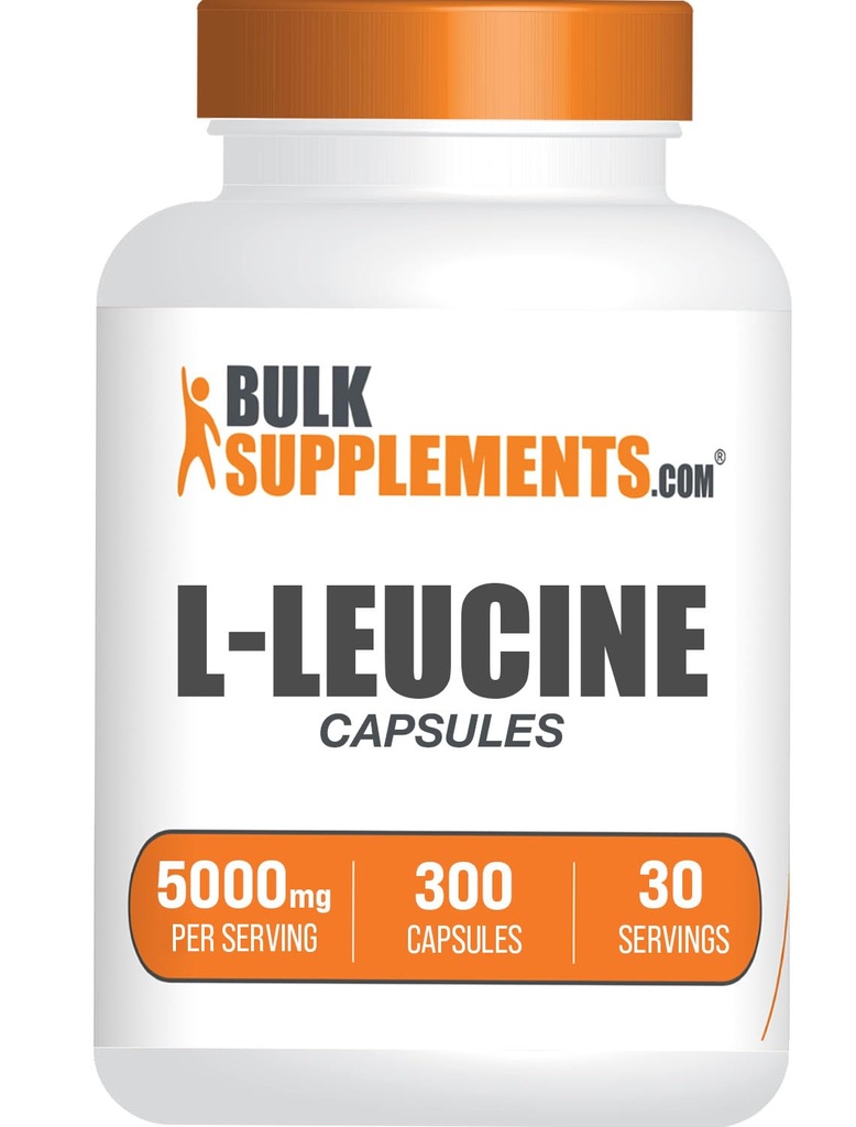 BulkSupplements.com L-Leucine Kapseln - Leucin-Ergänzungen, Aminosäure-Ergänzung - Glutenfrei, 10 Kapseln pro Servierung (5000mg), 300 Count (Pack von 1)