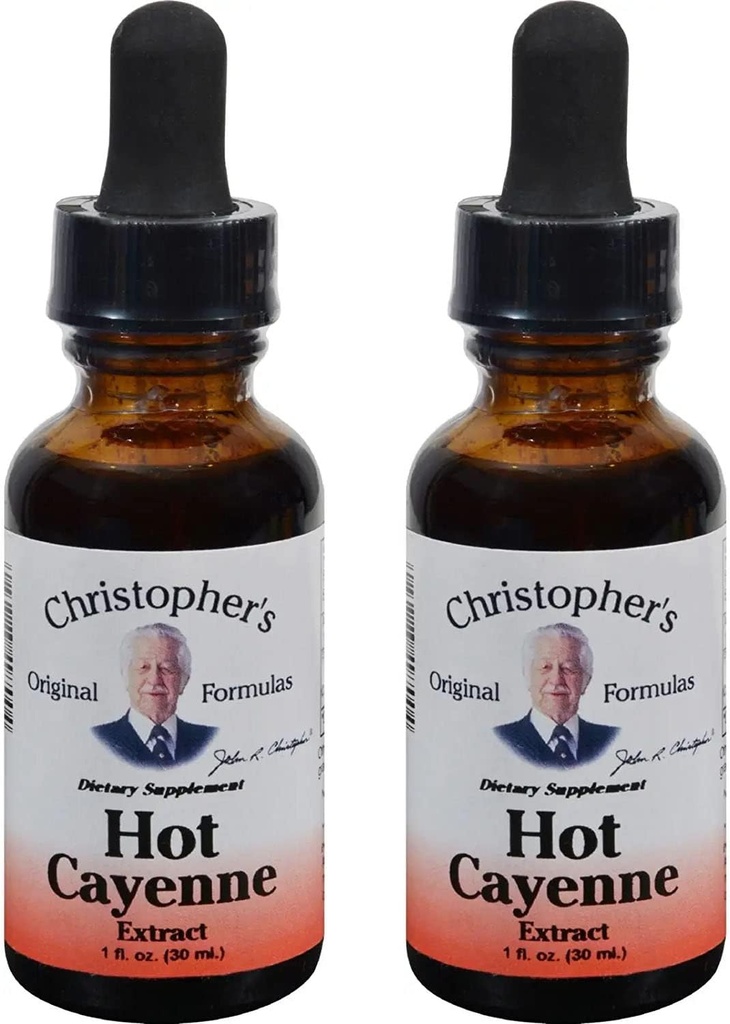 Christopher's Original Formeln Hot Cayenne Extract, 1 fl oz - Natürliche Kräuterergänzung - Paket von 2
