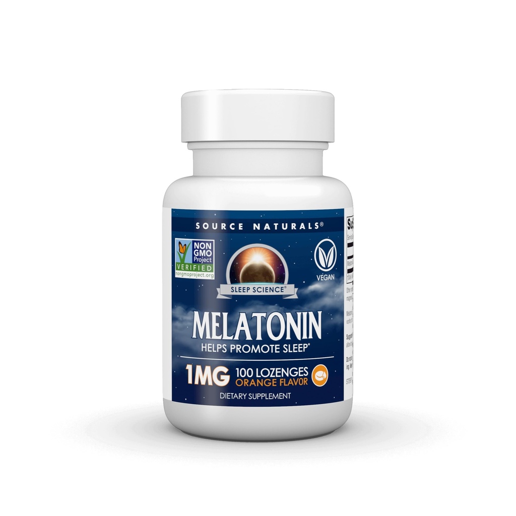 Quelle Naturals Sleep Science Melatonin, Non GMO Project Verified, Melatonin Nahrungsergänzung, 1mg - 100 Orange Flavored Lozenges