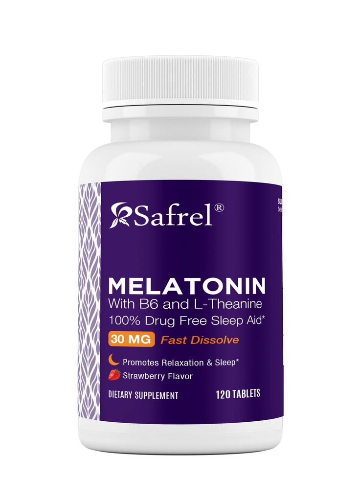 Eichhörnchen Melatonin 30mg - mit B6 & L-Theanin - 120 Fast Dissolve Tabletten mit natürlichem Berry Flavor (2 Tabletten Dose = Melatonin 60mg) (120 Zähler (Pack von 1))