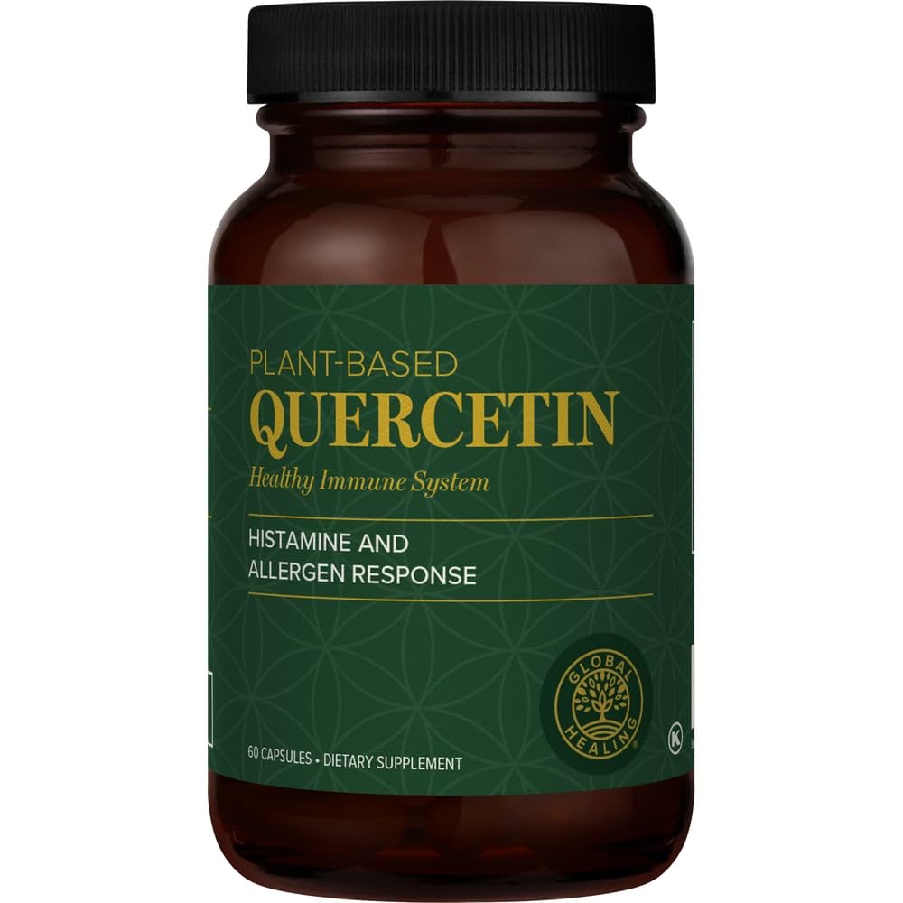 Global Healing Center Quercetin 250 mg supplémentaire pour soutenir le système immunitaire, comprend QuerceFIT sans Bromelain et Zinc (60 capsules)