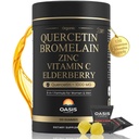 8-en-1 Quercetine avec Gommies de Bromelain 1000mg, supplément de Quercetine biologique à haute puissance avec Zinc et vitamine C, Elderberry, Wellness saisonnier et soutien immunitaire, Vegan, sans sucre, 120 Gommies
