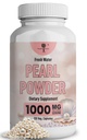 Supplément de poudre de perle pour la santé de la peau - Production anti-âge, antioxydant et collagène - Yeux, cheveux et ongles sains, soutient l'immunité, l'humeur et le sommeil - avec le calcium et les acides aminés 120 capsules 1000mg