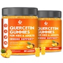 (2 Pack) Zuckerfreies Quercetin mit Bromelain-Gummien für Kinder & Erwachsene - Immune, Antioxidans, Saisonale Unterstützung, 1000mg Quercetin-Ergänzungen mit Bromelain, Zink, Elderberry, Vitamin C D3 E, 120 Count